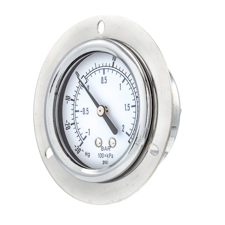 Pic Gauges 2 1/2 in Dial, 1/4 in NPT Male Back Location, Chrome Plated Steel Case Material 104D-254CC
