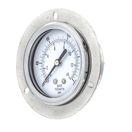 Pic Gauges 2 1/2 in Dial, 1/4 in NPT Male Back Location, Chrome Plated Steel Case Material 104D-254G