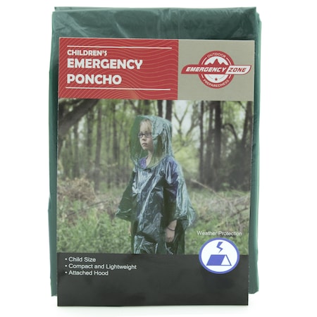 Emergency Zone Childrens Emergency Poncho, Green 104G
