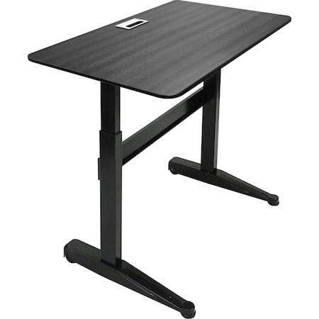 Iceberg Pneumatic Adjustable Desk, Black Top, Black Base 69112