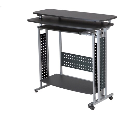 Safco Scoot Shift Standing Height Desk with Ro 1974BLKDB