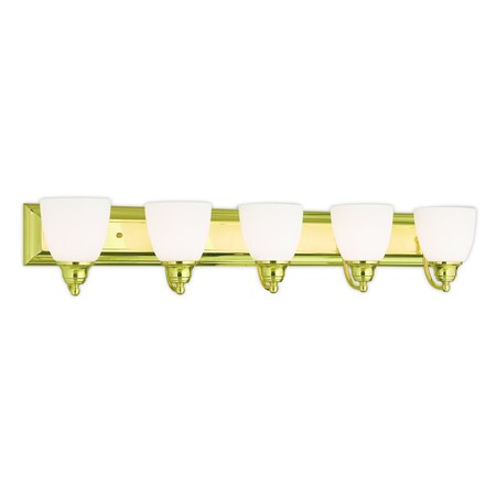 Livex Lighting Springfield 5 Light Polished Brass Bath 10505-02