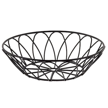 Tablecraft Round Serving Basket, Blk Metal, 8x8x2.5 10535