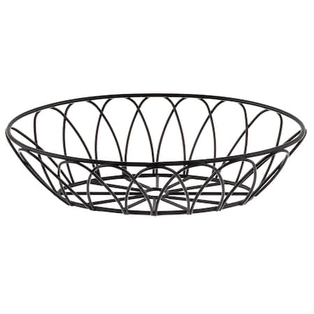 Tablecraft Oval Serving Basket, Black Metal, 9x6x2.5 10536