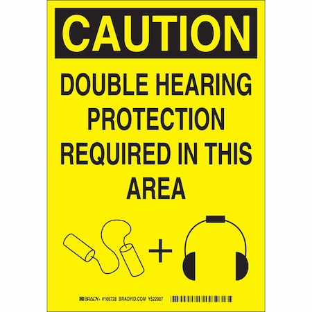 Brady Caution Sign, Fiberglass, Rectangle, English 105729