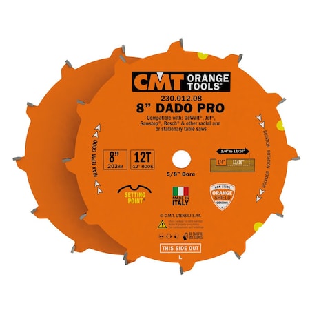 Cmt 8", 12-Teeth Precision Dado 230.012.08