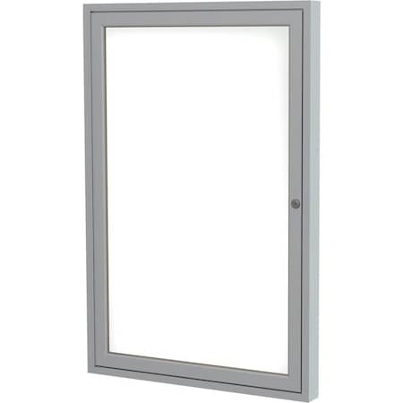 Ghent 1-Door Enclosed Whiteboard 36"x30", Aluminum Frame, Satin PA13630M-M1
