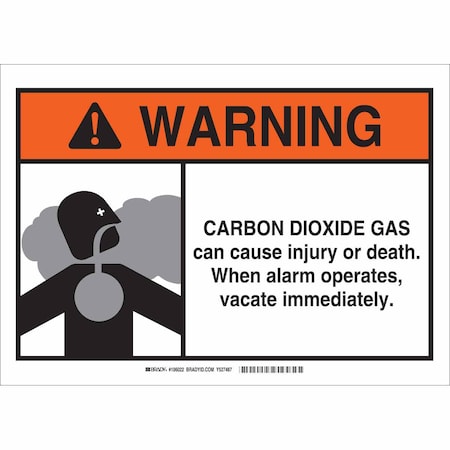 Brady Warning Sign, 10 in H, 14 in W, Fiberglass, Rectangle, English, 106022 106022