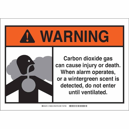 Brady Warning Sign, 7 in H, 10 in W, Fiberglass, Rectangle, English, 106037 106037