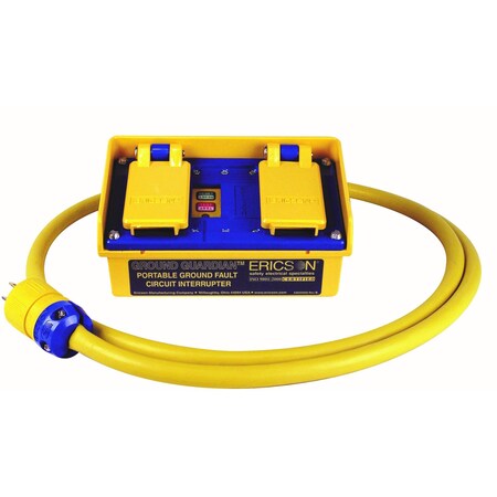 Ericson GFCI GFCI Extension Cord, 0 Outlets, None, Black, 5-15P, 50 ft XG2R-12-50BS-MR-15