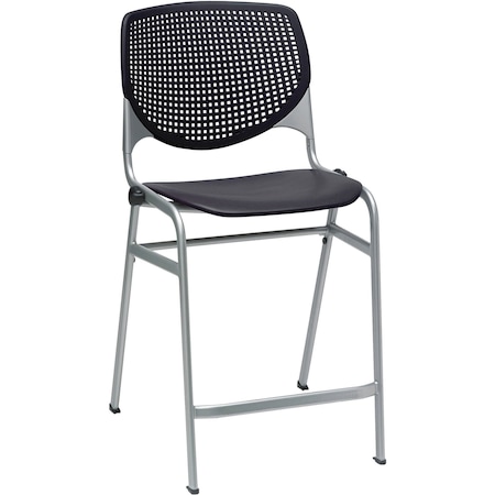 Kfi Counter Height Stool, Black, Caster Type: Durable Nylon Glides CT2300-P10