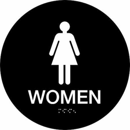 Brady Women, 12" W x 12" H, Circle, Plastic, 106186 106186