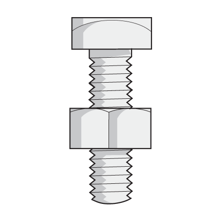Quickcable Hex Tap Bolt/Nut, 1/4-20 x 3/4", PK50 106200-050