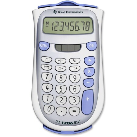 Texas Instruments Calculator, Hndhld, Solar, 4Function TI1706SV