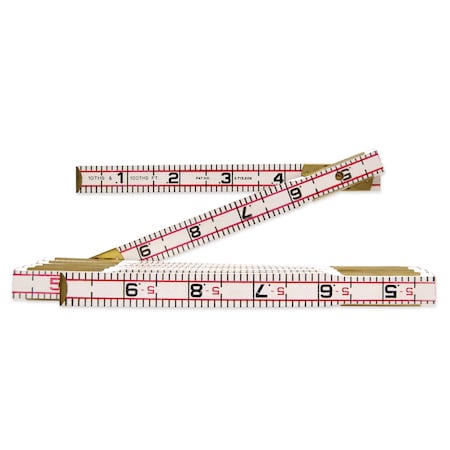 Crescent Lufkin 5/8" X 6' Red End Engineer's Scale Wood Rule 1066DN