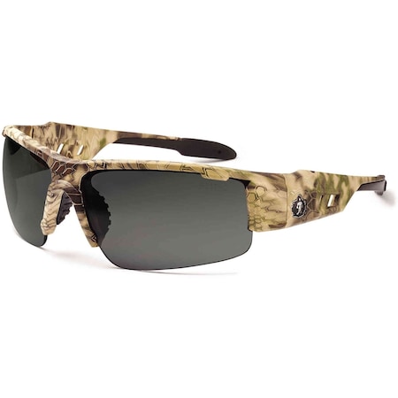Ergodyne Dagr, Safety Glasses, Anti-Fog & Anti-Scratch, Smoke Lens, Kryptek Highlander Frame, Half-Frame DAGR-AFHI