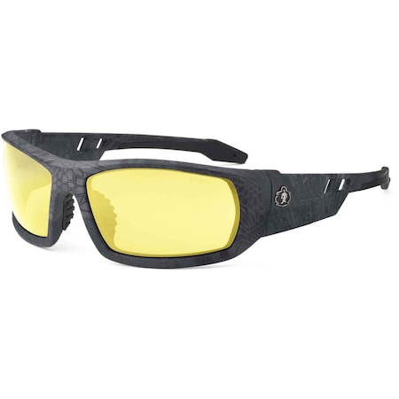 Ergodyne ODIN, Safety Glasses, Uncoated, Yellow Lens, Kryptek Typhon Frame, Full-Frame ODIN-TY