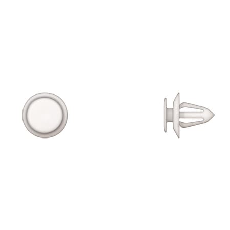 Disco Wht Nyln Door Panel Ret 8mm Hole 13mm Hd 14mm Stem PK50 10703PK