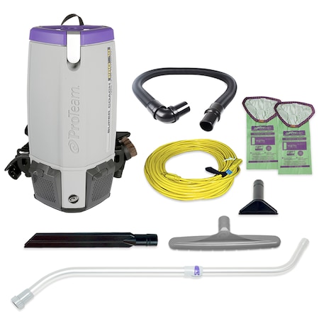 Proteam Backpack Vacuum, 10 qt., Xover Performance Telescoping Wand Tool Kit 107305