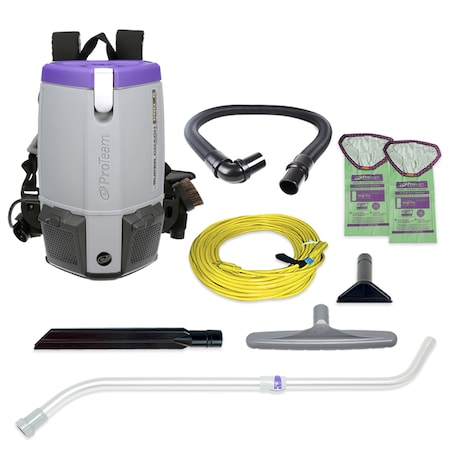 Proteam Backpack Vacuum, 6 qt., Xover Performance Telescoping Wand Tool Kit 107307