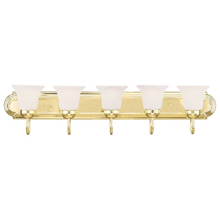 Livex Lighting Riviera 5 Light Polished Brass Bath Vanity 1075-02