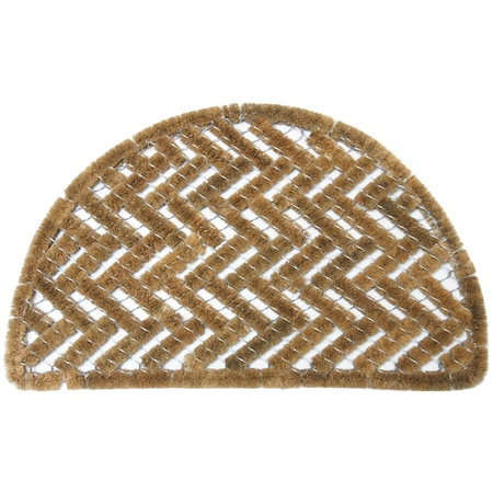 Rubber-Cal "Caspian Sea" Outdoor Half Round Scraper Doormat, 18 by 30-Inch 10-100-510