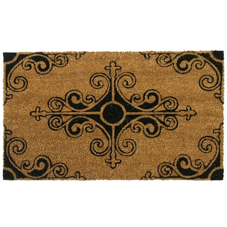 Rubber-Cal "Traditional Fleur de Lis French Mat" Coco Mat, 18 by 30-Inch 10-106-012P