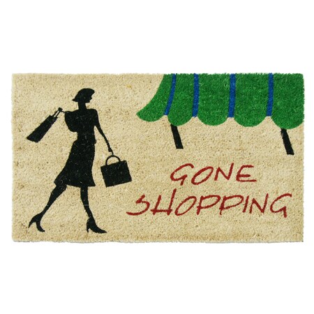 Rubber-Cal "Gone Shopping" Novelty Unique Welcome Mats, 18 x 30-Inch 10-106-014