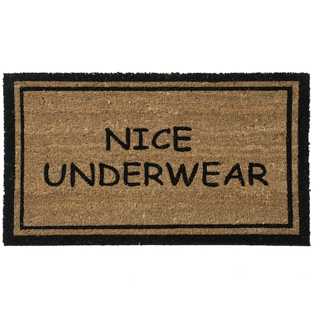 Rubber-Cal "Nice Underwear" Funny Doormat Coco Fiber Mat, 18 x 30-Inch 10-106-016