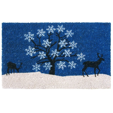 Rubber-Cal "Blue Sky Holiday Doormat" Christmas Mat, 18 by 30-Inch 10-106-054