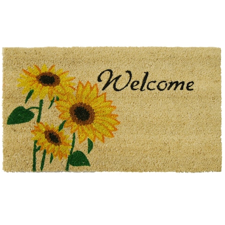 Rubber-Cal Sunflower Welcome Floral Door Mat, 18 by 30-Inch 10-106-057