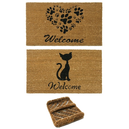Rubber-Cal Doormat, 0.59 in Thick, Brown, 2 ft W x 3 ft L 10-108-001
