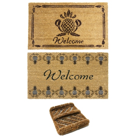 Rubber-Cal Doormat, 0.59 in Thick, Brown, 2 ft W x 3 ft L 10-108-002