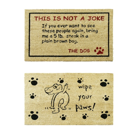 Rubber-Cal "Decorative Doggy Door Mats" - 2 Coco Door Mats Outdoor - 18" x 30", PK2 10-108-010