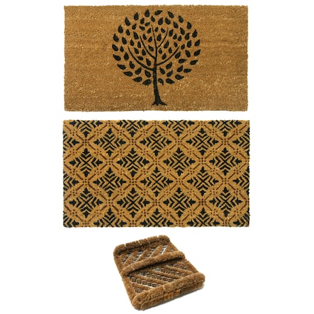 Rubber-Cal Doormat, 0.59 in Thick, Brown, 2 ft W x 3 ft L 10-108-014