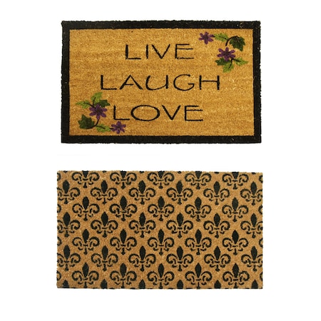 Rubber-Cal "Coir Entry Door Mats" - 2 Coir Door Mats - 18" x 30", PK2 10-108-020