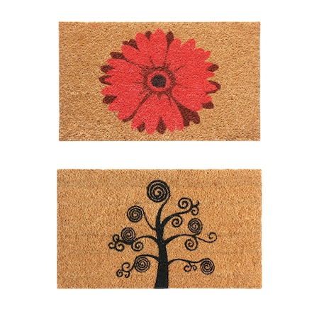 Rubber-Cal "Coir Home Doormats" - 2 Shoe Scraper Mats - 18" x 30", PK2 10-108-021