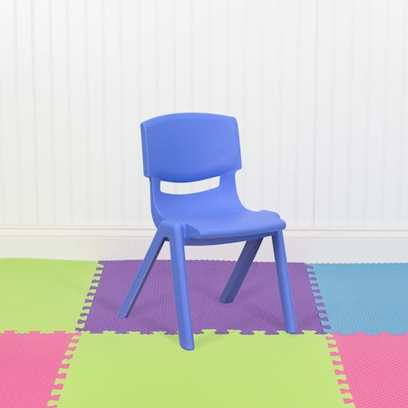 Flash Furniture Blue Plastic Stackable School Chair with 12" Seat Height, PK10 10-YU-YCX-001-BLUE-GG
