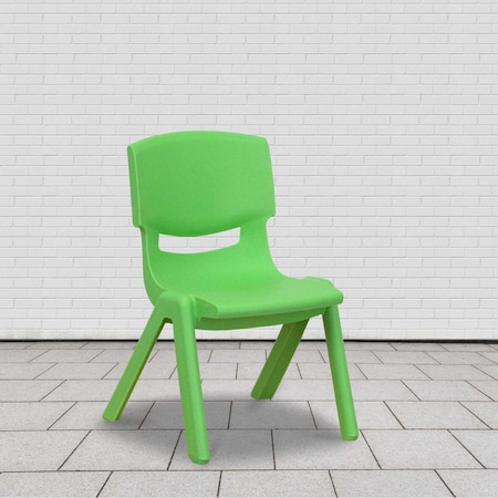 Flash Furniture Green Plastic Stackable School Chair with 10.5" Seat Height, PK10 10-YU-YCX-003-GREEN-GG