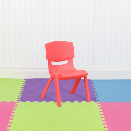 Flash Furniture Red Plastic Stackable School Chair with 10.5" Seat Height, PK10 10-YU-YCX-003-RED-GG