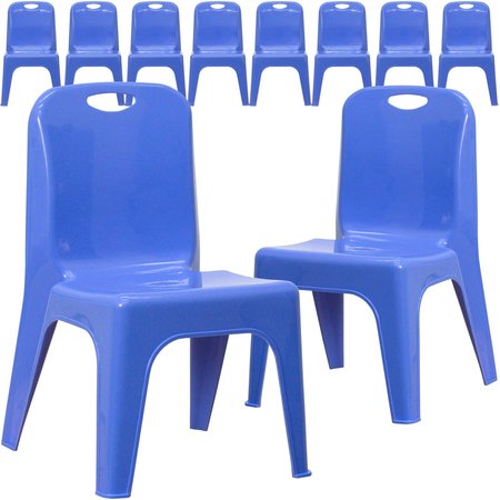 FLASH FURNITURE Blue Plastic Stack Chair 10-YU-YCX-011-BLUE-GG