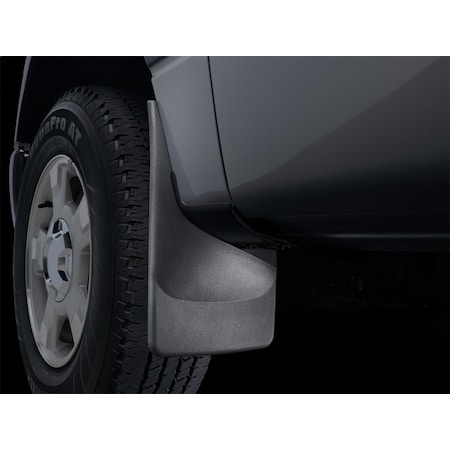 WEATHERTECH No Drill Mud Flaps, Black, 110065, Molded Plastic, Black 110065