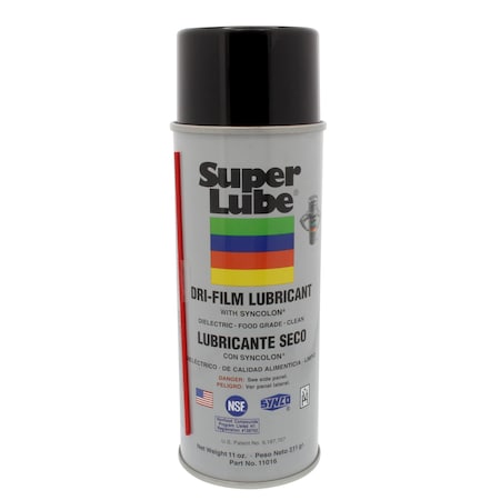 Super Lube Dry Film Lubricant, 11 oz. Aerosol Can, PTFE, White 11016