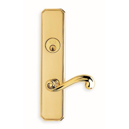 Omnia RH Double CYL 234BS Mortise Lock 55 Lever 11000 Plate Bright Brass 11055AC00R1