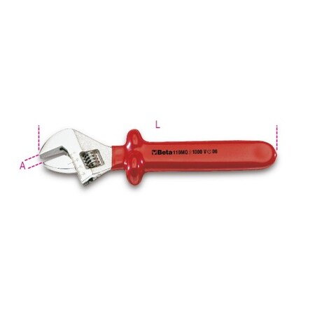 Beta Adjustable Wrench with Scale, 250mm 001100525