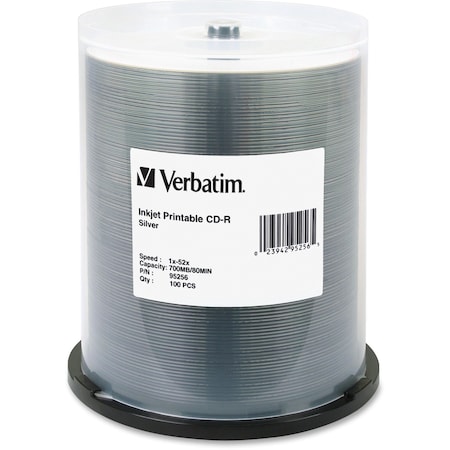 VERBATIM CD-R, Prt, Sr, PK100 95256