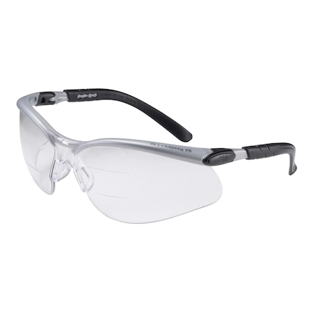 3M Reader Safety Glasses, Silver and Black Half-frame Frame, Clear Lens 7000127661