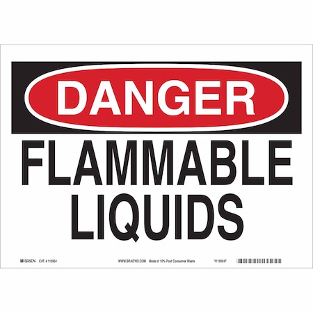 Brady Danger Sign, 10 in H, 14 in W, Plastic, Rectangle, English, 116118 116118