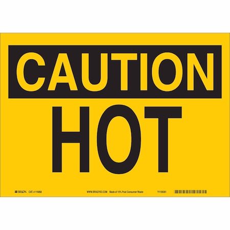 Brady Caution Sign, 10 in H, 14 in W, Aluminum, Rectangle, English, 43500 43500