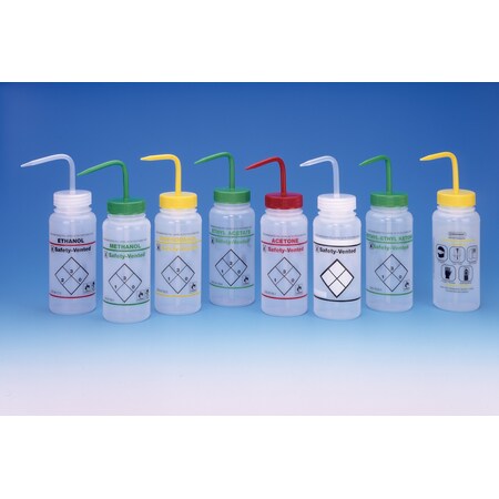 Bel-Art Ethyl Acetate 2-Color Wash Bottle, Safety Vented/Safety Labeled,  F11642-0612